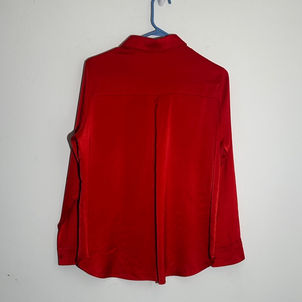 Chic Scarlet Button Down Shirt for Women